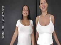 Two busty latinas filled with milk