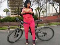 The busty cyclist
