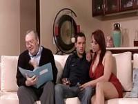 Seducing a young man in front of her husband