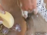Hot Thai masseur gives soapy massage