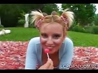 Portugal teen sucks and fucks outdoors