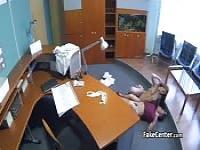 Surprised female patient fucks doctor