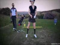 Golf lessons with a slut
