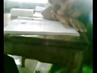 Jerking hubby off at the kitchen table