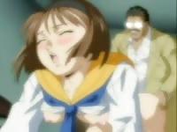 Animated hunk tears chick&#039;s pussy with power
