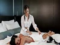 Lesbian massage turns into much more