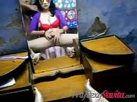 Spread Indian woman masturbates