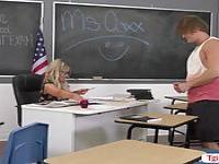 Horny Student finally bangs TBabe Kayleigh