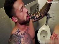 Public toilet hunks fuck