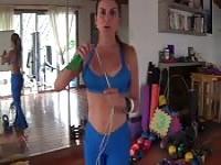 Working out for her fans