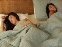 Interracial lesbian morning fuck